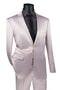 Cheap Priced Suit  - Men's Slim Fit Shiny Satin Prom 2025 & Wedding Sharkskin Blush Suit