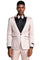 Cheap priced Suit- Men's One Button Slim Fit Paisley Wedding & Prom 2025 Blush Tuxedo