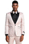 Cheap priced Suit- Men's One Button Slim Fit Paisley Wedding & Prom 2025 Blush Tuxedo