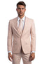 Cheap priced Suit  - Men's One Button Peak Lapel Skinny Wedding & Prom 2025 Blush Suit With Lowcut Vest
