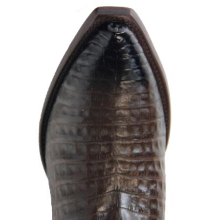 Men's Brown Snip Toe Leather Saddle Vamp Dress Cowboy Boot Cheap Priced For Sale Online - 6EE