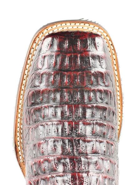 Men's King Exotic Cowboy Style By Los Altos Boots Botas For Sale Snip Toe Black Cherry Genuine Smooth Caiman Dress Cowboy Boot Cheap Priced For Sale Online - 6EE
