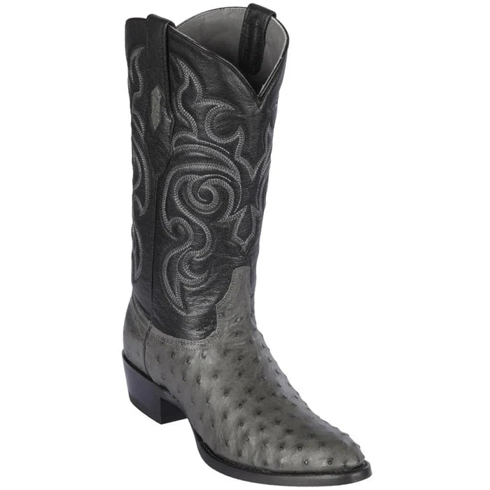 Los Altos Boots - Mens Dress Cowboy Boot - Low Priced Grey Ostrich Cowboy Boots- in Grey - 6