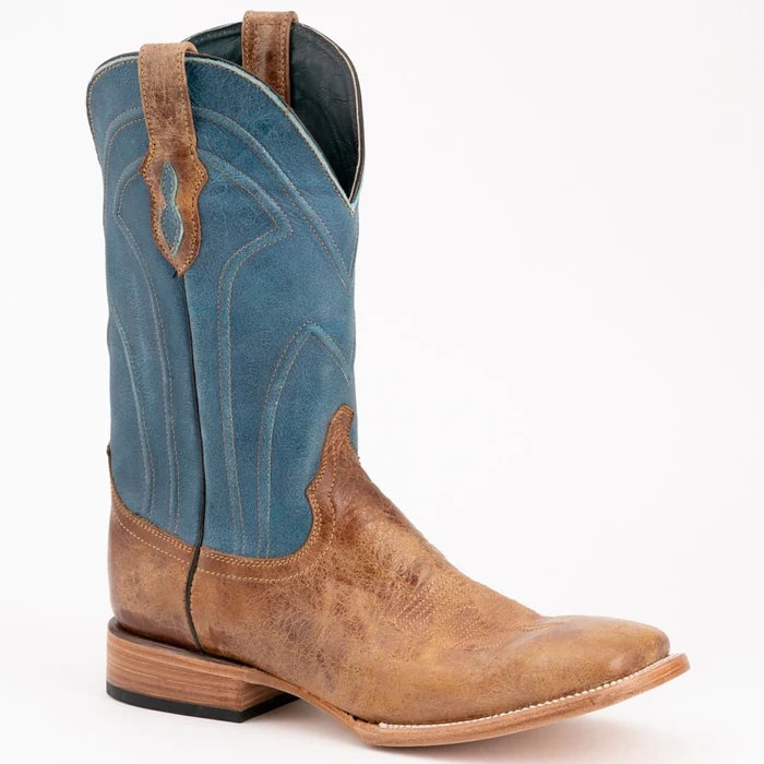 Ferinni Boot - Mens Dress Cowboy Boot  - Ferrini Men's Maddox Leather Boots Handcrafted - Antique Saddle in Antique Saddle - 10D