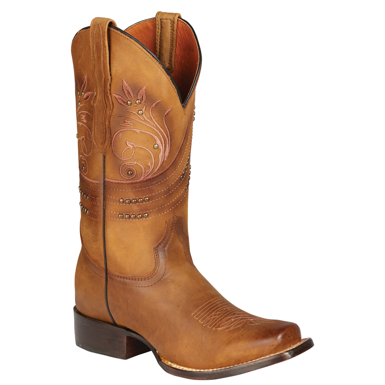 Honey Brown Square Toe Cowgirl Boots - Honey Brown