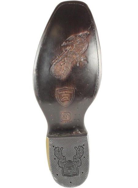 Men's Wild West Dubai Toe Faded Brown Genuine Teju Lizard And Deer Dress Cowboy Boot Cheap Priced For Sale Online Handcrafted - 6.5 Standard / D / Medium