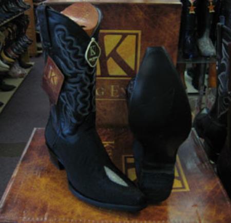 Mens King Exotic Boots Cowboy Boots Style By Los Altos Botas For Sale Genunie Stingray Mantarraya Skin Black Snip Toe Western Cowboy Dress Cowboy Botas De Mantarraya - Mantarraya Boots Cheap Priced For Sale Online - 6.0 Standard / D / Medium