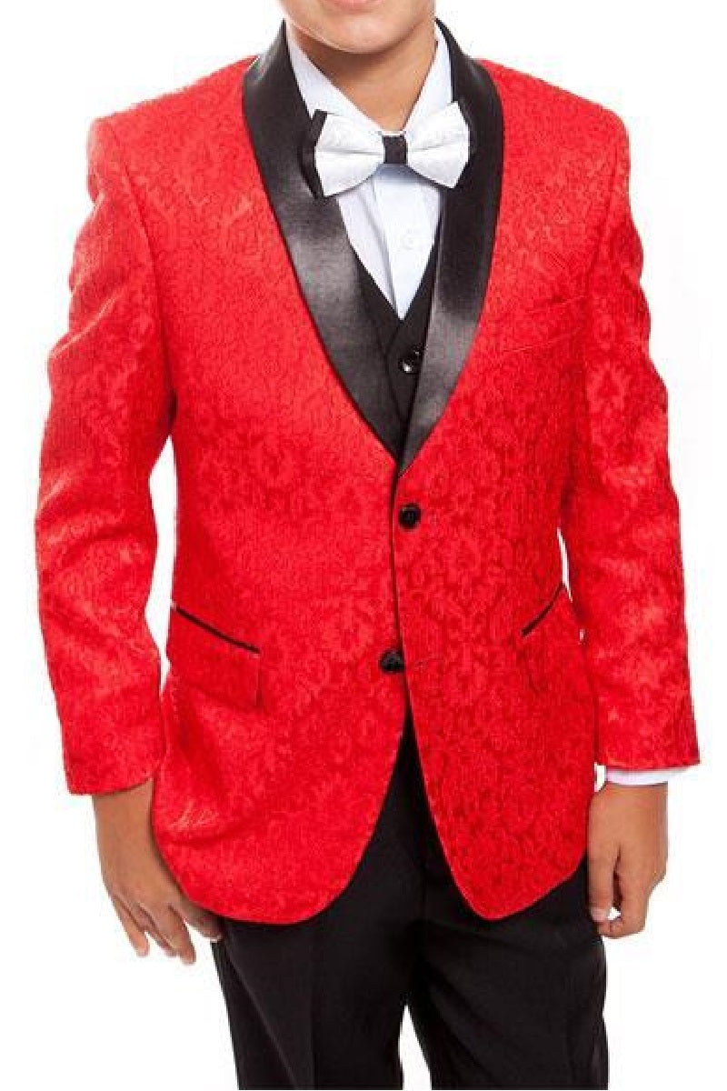 Boys Tuxedo + Boys Red ~ Black Suit - Boys Size : 2