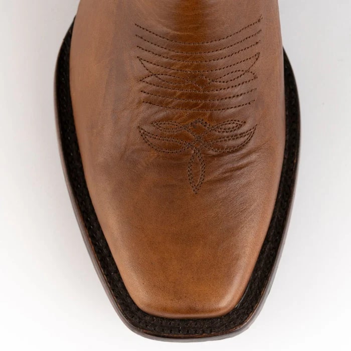 Ferinni Boot - Mens Dress Cowboy Boot  - Ferrini Men's Santa Fe Leather Boots Handcrafted - Brandy - 9D
