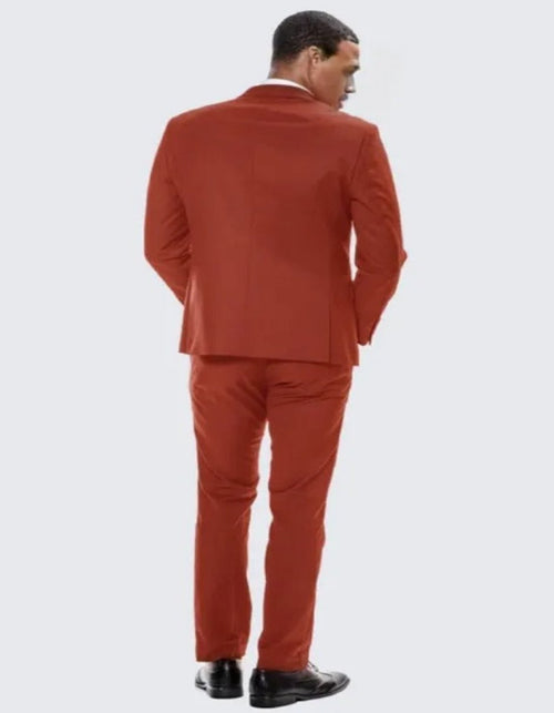 Brick Red Skinny Fit Suit Three Piece Set - Wedding - Prom 2026