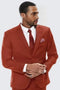 Brick Red Skinny Fit Suit Three Piece Set - Wedding - Prom 2025