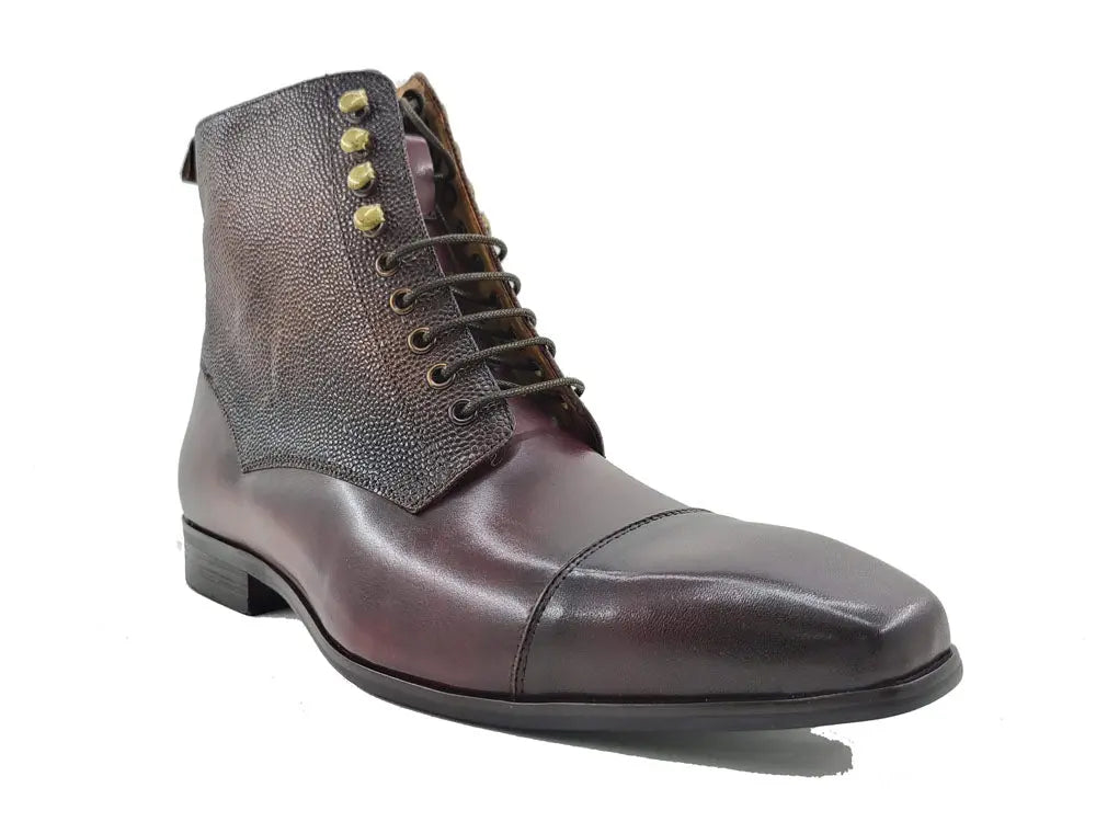 Brogue Cap Toe Leather Boot - 6.5