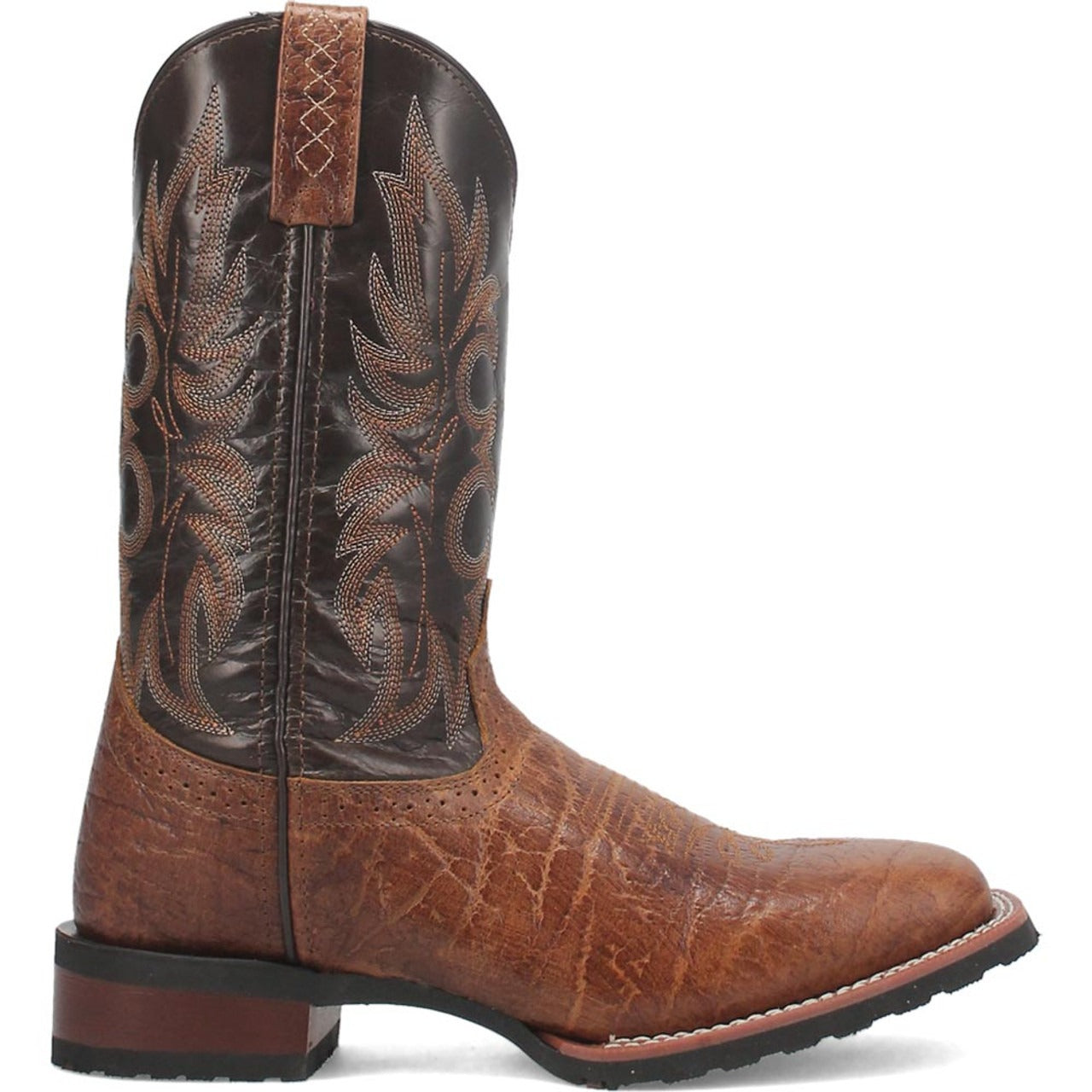 Laredo Broken Bow Rust Broad Square Toe Boots for Men - 8D