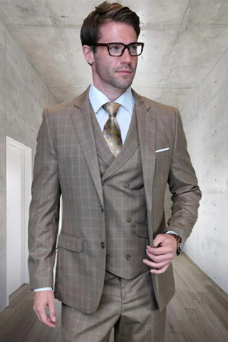 Big and Tall Suit - Bronze Big and Tall Modern Fit 3 PC Suit - 34 Short or Extra Small