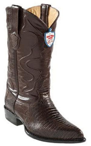 Wild West Brown Teju Lizard J -Toe Cowboy Boots - 6EE
