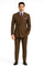 Mens Brown Pinstripe Double-Breasted Suit – Classic 6-Button Business and Vintage Style