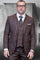 Big and Tall Suit - Brown Plaid Big and Tall 3 PC Suit