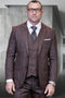 Big and Tall Suit - Brown Plaid Big and Tall 3 PC Suit