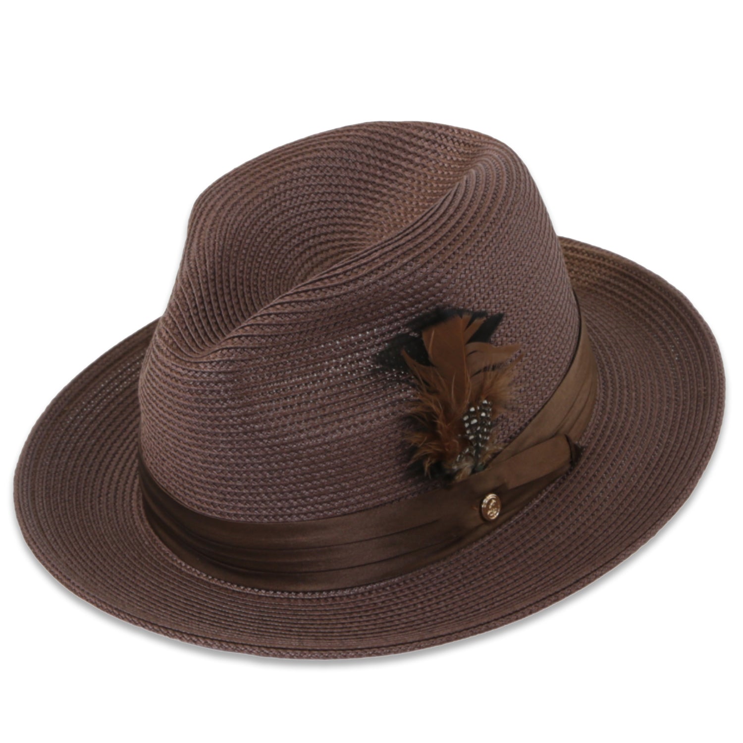 Tapa Crushable Straw Hat Fedora in Brown - Small