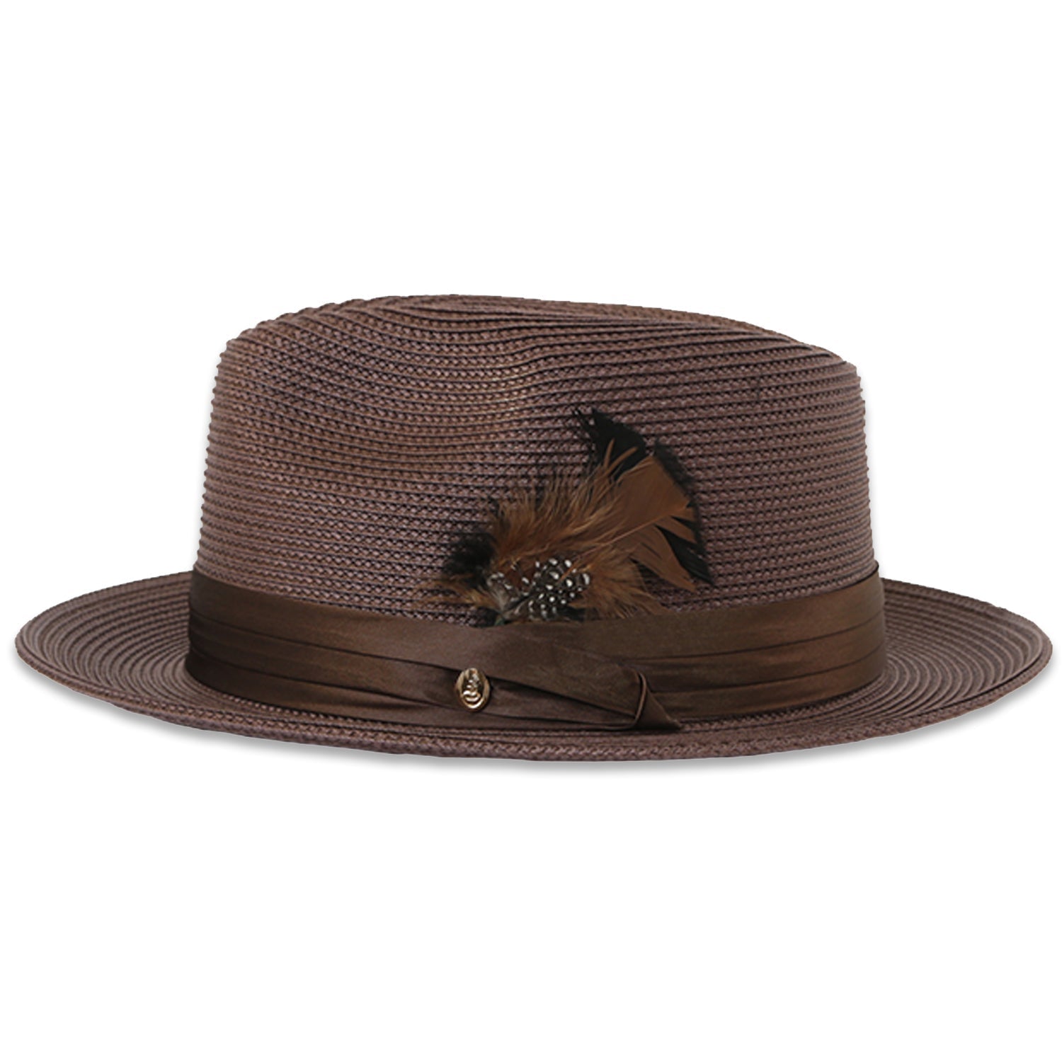 Tapa Crushable Straw Hat Fedora in Brown - Small