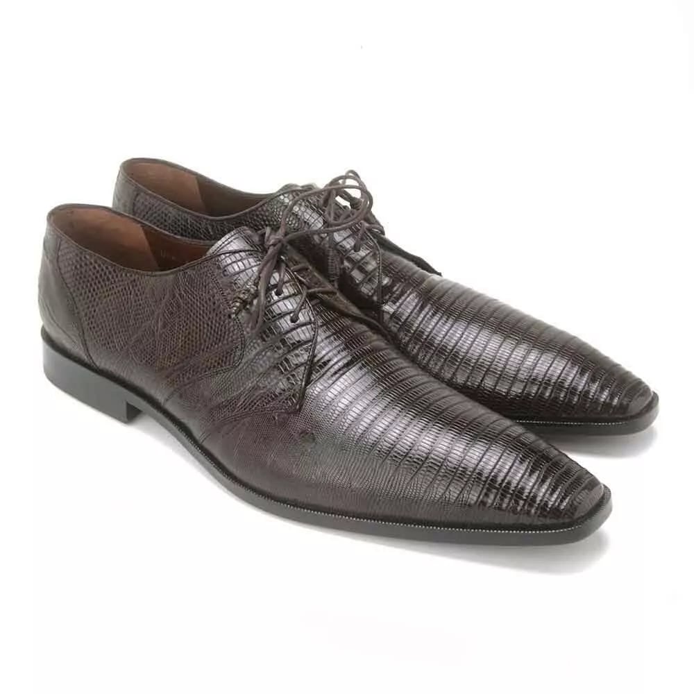 Los Altos Brown Genuine Teju Lizard Oxfords - 8