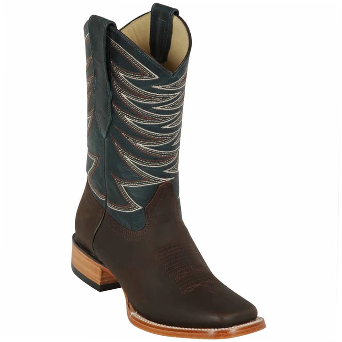 Los Altos Boots - Mens Dress Cowboy Boot - Low Priced  Cowboy Boots Square Toe- in Brown - 6