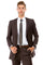 Cheap Priced Suit - Men's Basic 2 Button Slim Fit Wedding Brown Suit