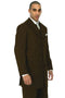 Cheap Priced Suit - Mens Long Fashion Vested Church Zoot Brown Suit