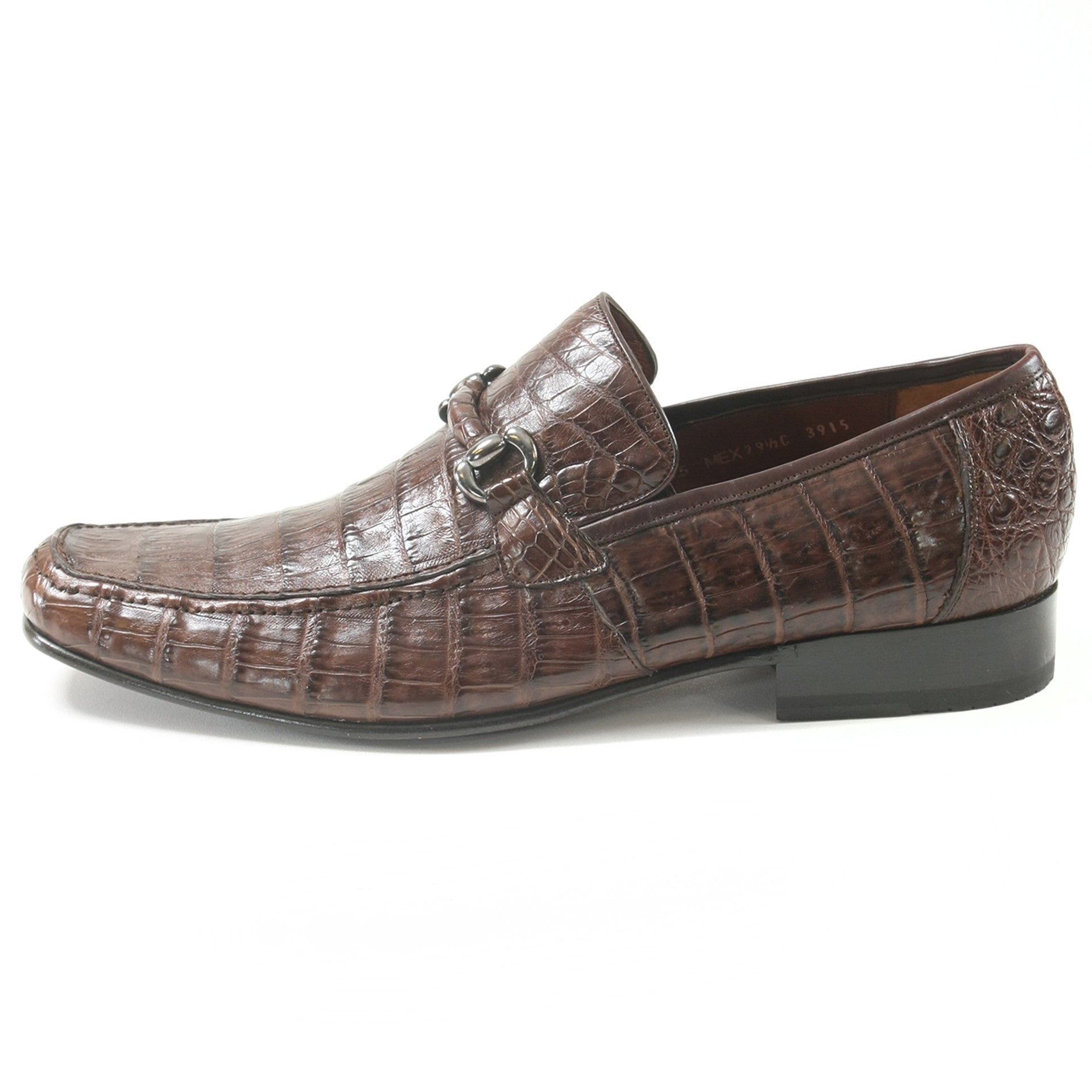 Los Altos Brown Genuine Caiman Crocodile Belly Slip-On Loafers - 8-M