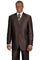 Cheap Priced Suit - Mens 3 Button Peak Lapel Shiny Sharkskin Micro Pinstripe Brown Suit