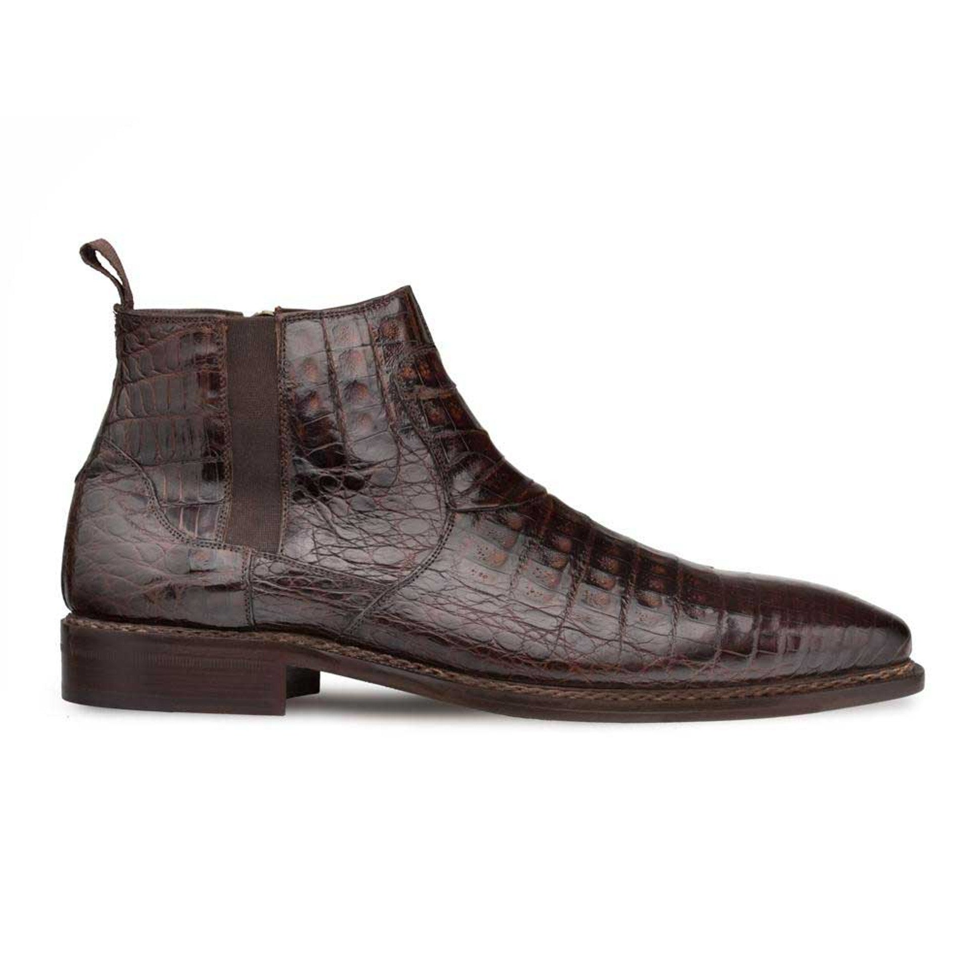 Blackmore Brown Genuine Crocodile Plain Toe Mens Boot By Mezlan Made In Spain Brand - 8M