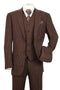 Cheap Priced Suit  - Mens 2 Button Vested Bold Pinstripe Gangster Brown Suit