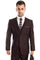 Cheap Priced Suit  - Men's Two Button Slim Fit Basic Vested Wedding Brown Suit