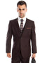 Cheap Priced Suit  - Men's Two Button Slim Fit Basic Vested Wedding Brown Suit