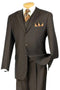 Cheap Priced Suit  - Mens 3 Button Classic Fit Vested Basic Brown Suit
