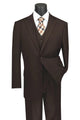 Cheap Priced Suit - Mens Classic Fit Vested Banker Pinstripe Brown Suit