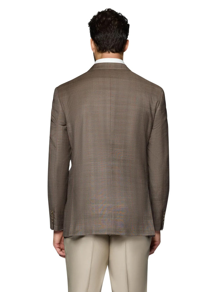 Brown Plaid blazers Modern Fit Wool Sport Coat
