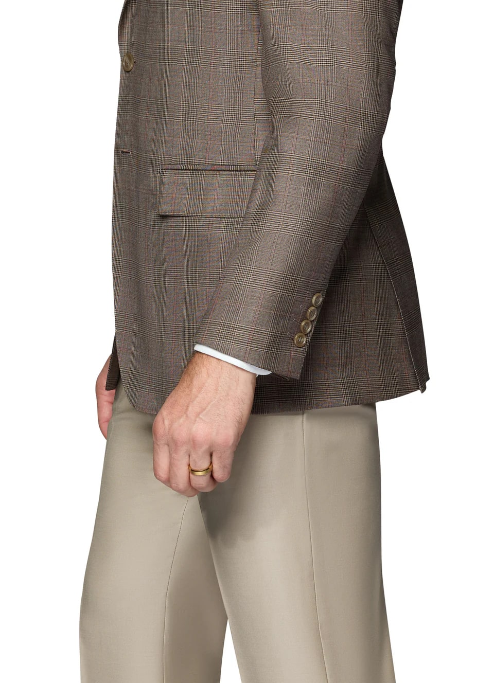 Brown Plaid Modern Fit Wool Sport Coat