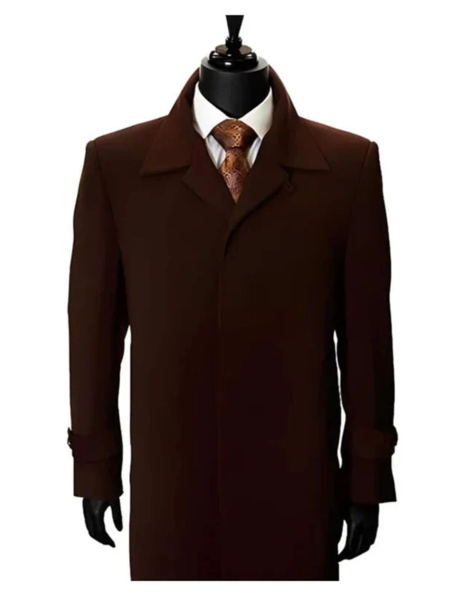 Carmel Zhao Dress Trench Dress Coat  Priced Available In Big & Tall Sizes Coco Chocolate brown Top Coat