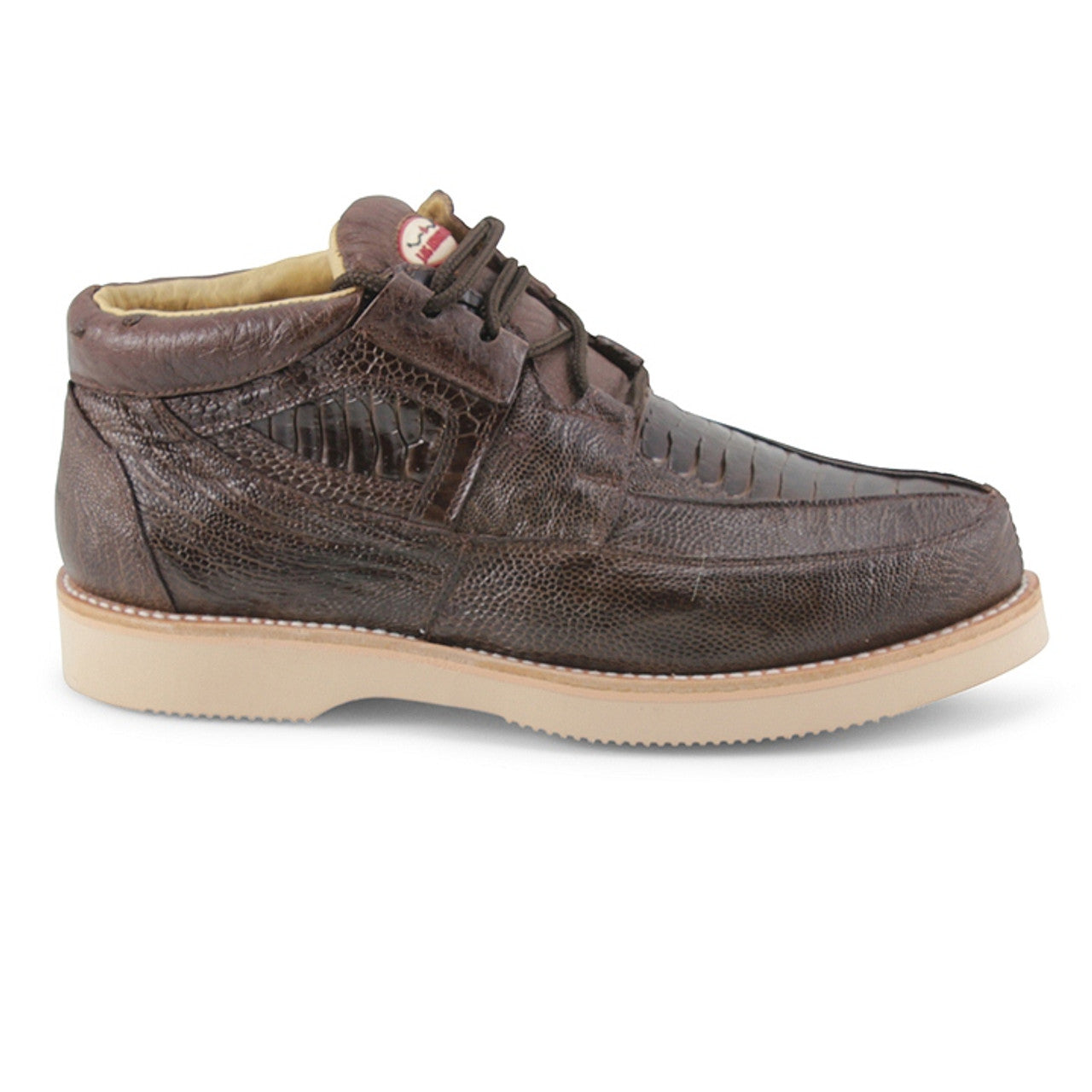 Los Altos Brown Full Ostrich Leg Skin Boots - 8-M