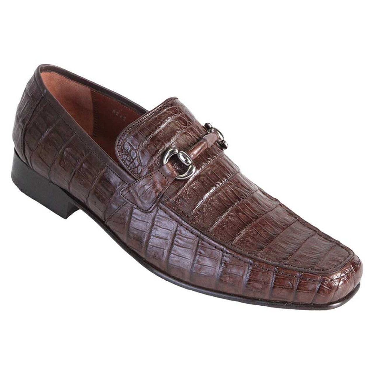 Los Altos Brown Genuine Caiman Crocodile Belly Slip-On Loafers - 8-M