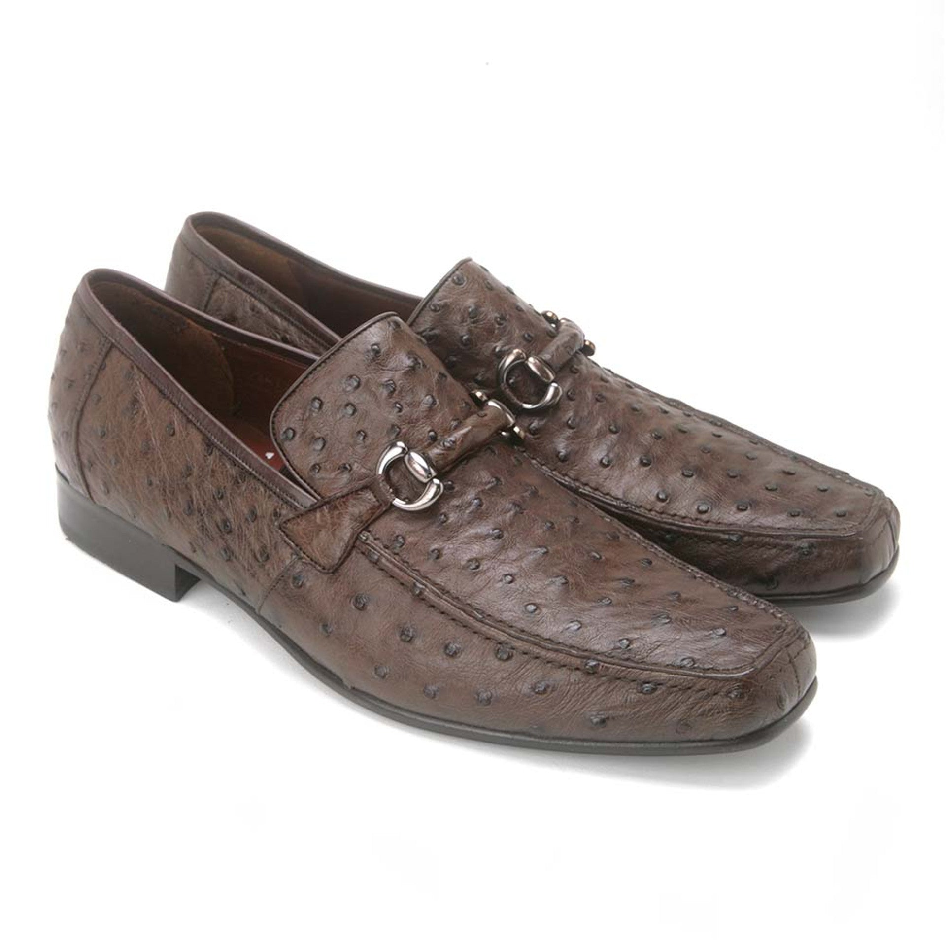 Los Altos Brown Genuine Full Quill Ostrich Slip-On Loafers - 8