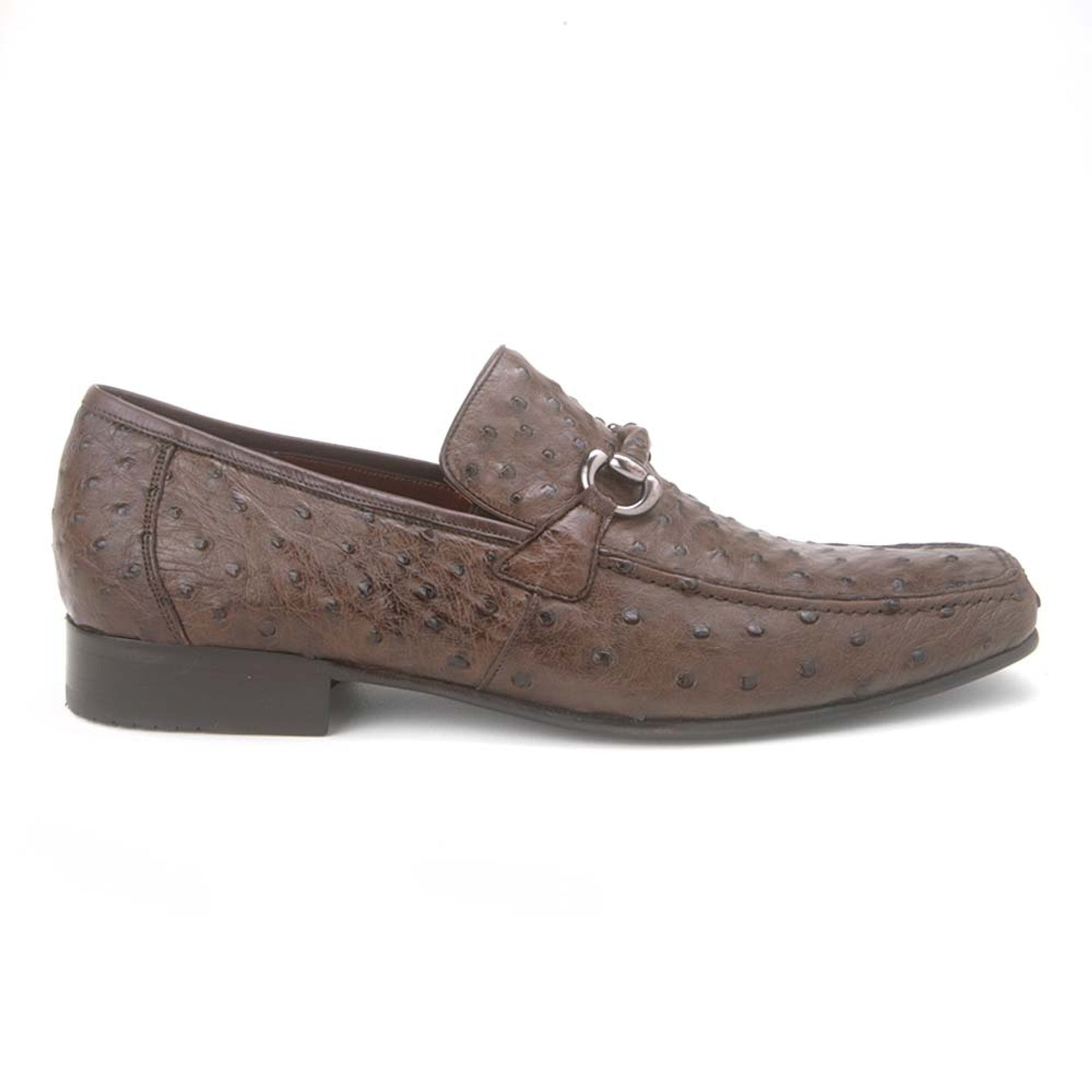 Los Altos Brown Genuine Full Quill Ostrich Slip-On Loafers - 8