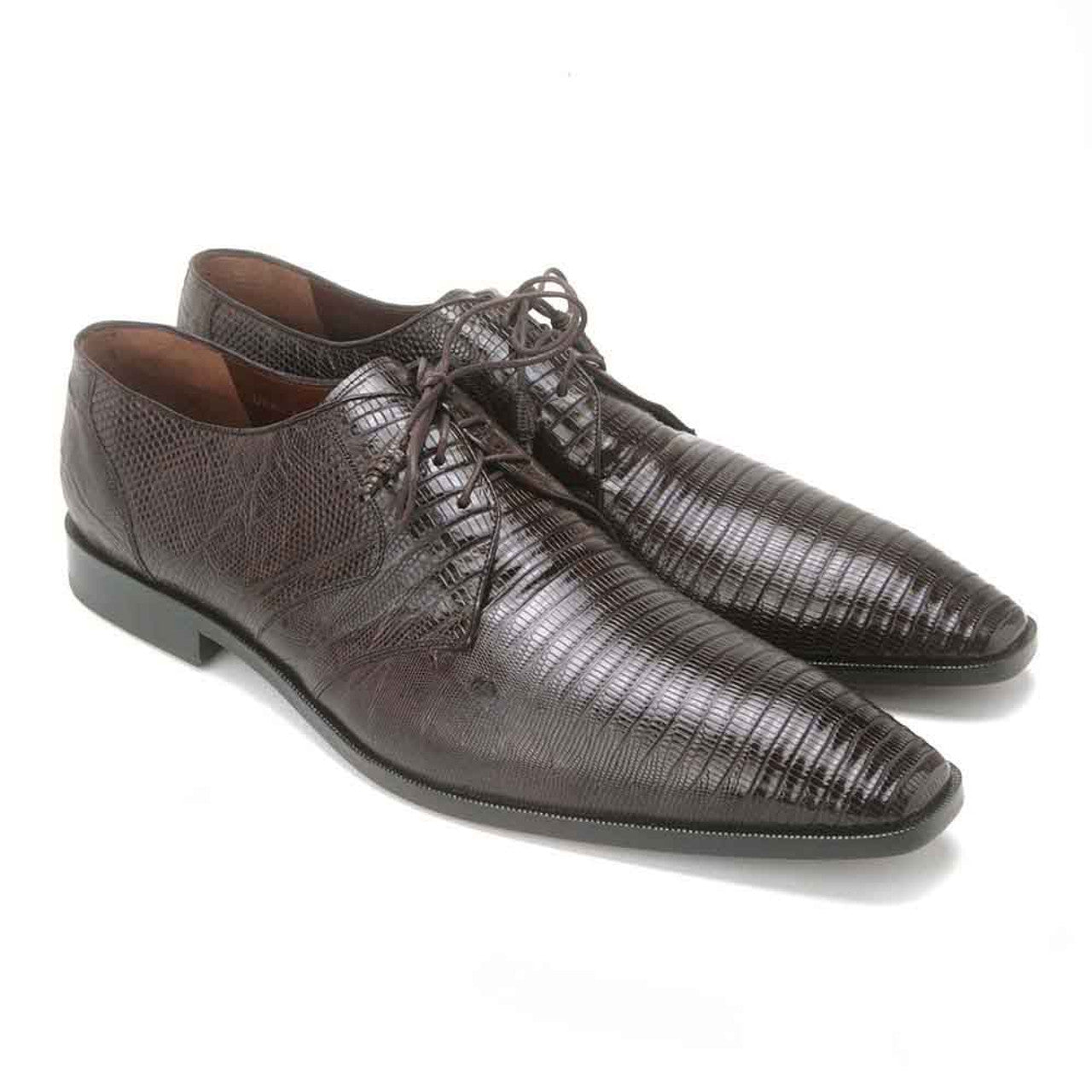 Los Altos Men's Oxford Brown Genuine Teju Lizard Natural Shoes - 6