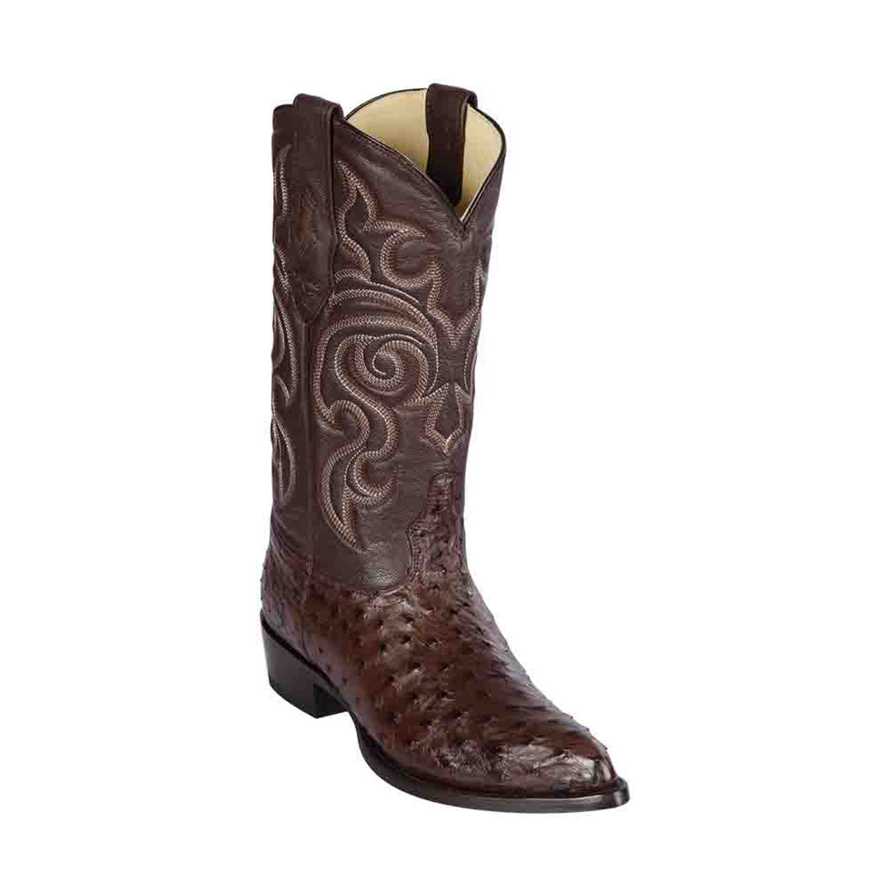 Los Altos Men's Brown Full Quill Ostrich Boots - 6