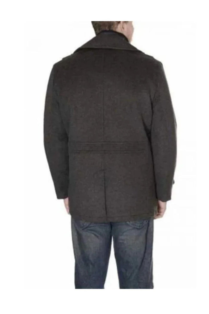 Double Breasted Six Button Herringbone Brown Designer men's Wool Peacoat Sale