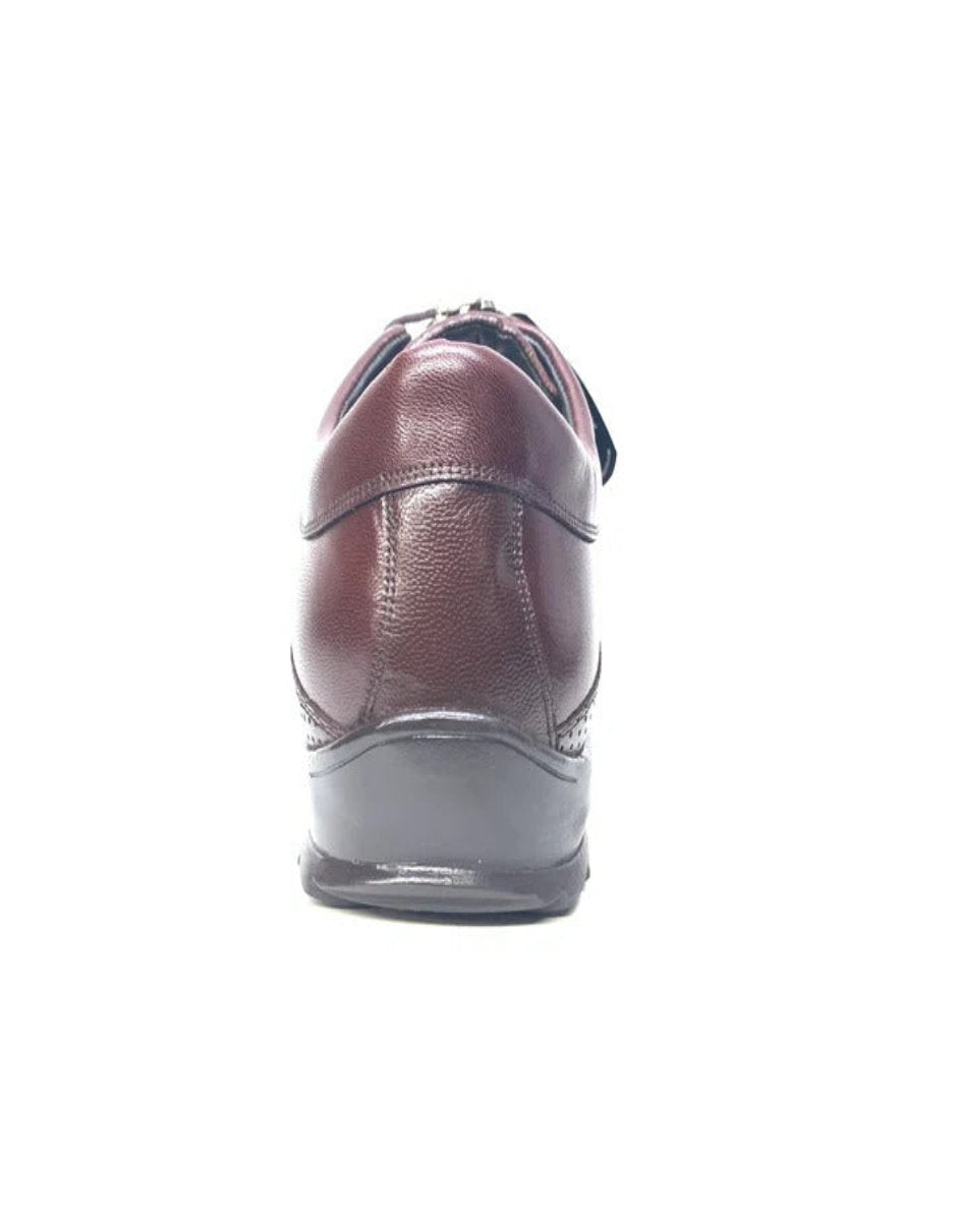 Los Altos Brown Perforated Crocodile Tail Sneakers - 7