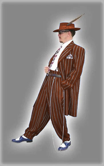 Dark Navy Blue Pinstripe Zoot Suit - Gangster Suit - 1920 Suit-New Designer Collection - 34 Short or Extra Small