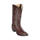 Los Altos Men's Brown Full Quill Ostrich Round Toe Boots
