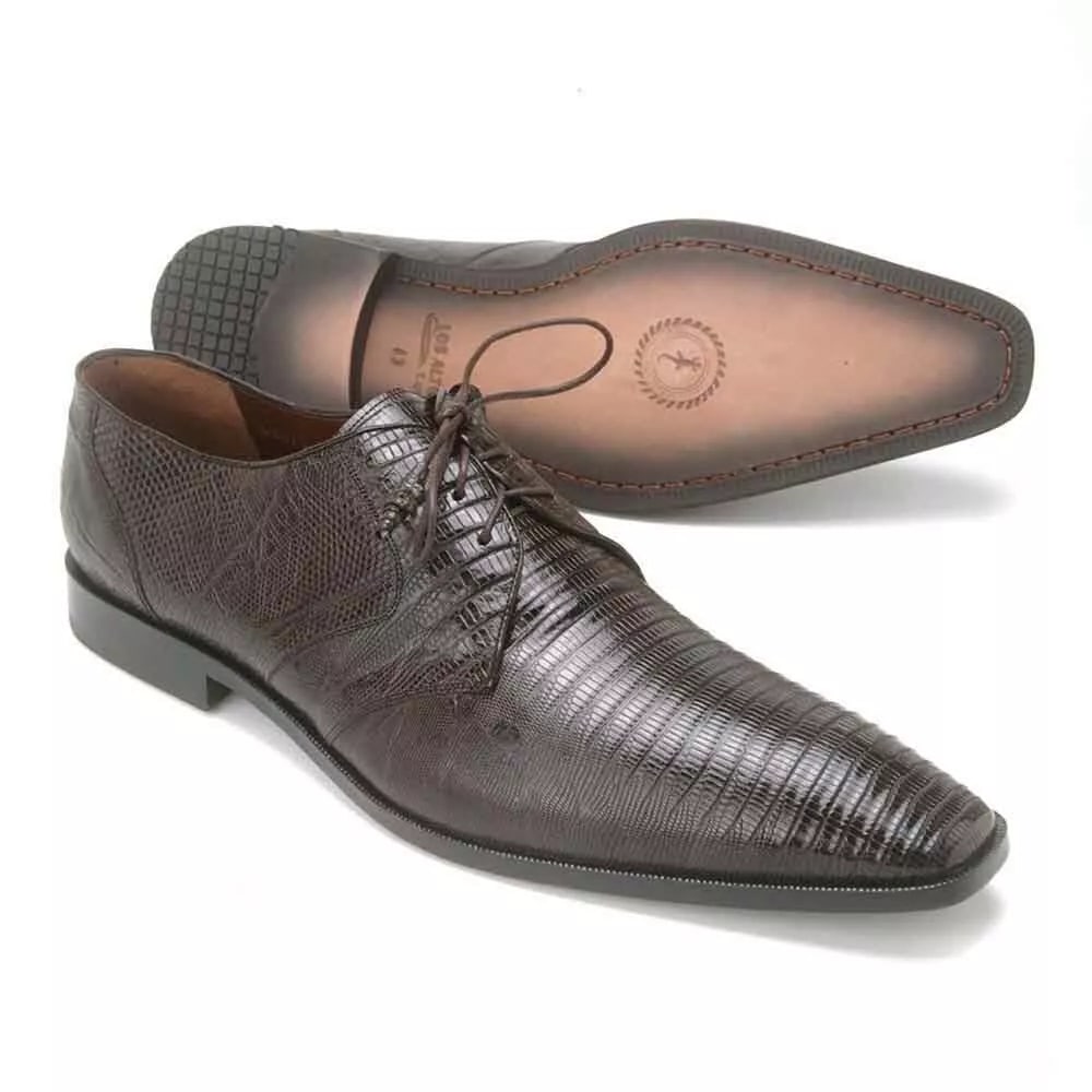 Los Altos Brown Genuine Teju Lizard Oxfords - 8